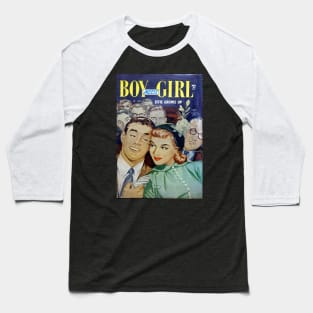 Vintage Romance Comic Book Cover - Boy Meets Girl Baseball T-Shirt